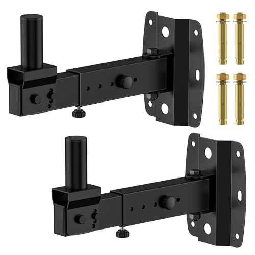 Aiweiwa Adjustable PA Speaker Wall Mount for 6"/8"/10"/12" PA Speaker Mount with 35mm Mounting Hole - Heavy-Duty Large Speakers Wall Mount Bracket Hold up to 110 Lbs for Space Saving