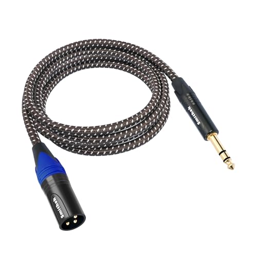 Smithok 1/4" to XLR Cable,Heavy Duty Nylon Braided,Gold Plated Plug,Balanced 1/4" TRS to XLR Male Patch Cable, Quarter Inch 6.35mm to 3pin XLR Male Microphone Cable -10ft(3M)