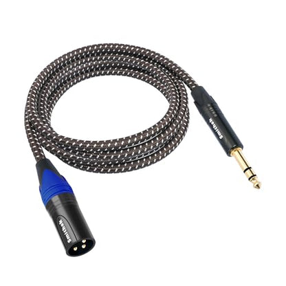 Smithok 1/4" to XLR Cable,Heavy Duty Nylon Braided,Gold Plated Plug,Balanced 1/4" TRS to XLR Male Patch Cable, Quarter Inch 6.35mm to 3pin XLR Male Microphone Cable -10ft(3M)