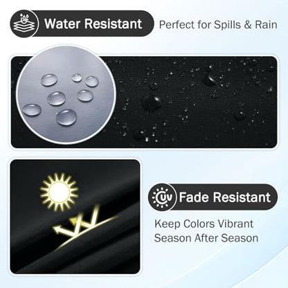 Waterproof Outdoor Cushion Covers, Stretch Patio Slipcovers | UV Resistant Coating, Stretch Fabric, Waterproof Protection, Replacement Covers, Fits Patio Furniture Cushions (14 Pieces) - color: Black, size: 14PCS