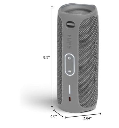 JBL FLIP 5 Waterproof Portable Bluetooth Speaker - Gray (Renewed) - color: Gray