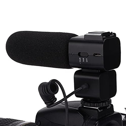 FLEXMAN Interview Shotgun Microphone, Single Soundtrack Supercardioid Camera Microphone with Cold Shoe Mount, Universal Professional Video Microphone for Interviews Broadcasts