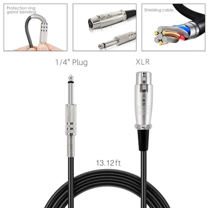 KM58 Handheld Wired Karaoke Microphone, Cardioid Dynamic Vocal Mic with 13.12ft Detachable XLR Audio Cable and ON/Off Switch, for Karaoke Singing Machine, Speaker