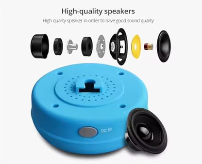 IPX4 Waterproof Bluetooth Shower Speaker, Portable Wireless Speaker with Suction Cup, Blue