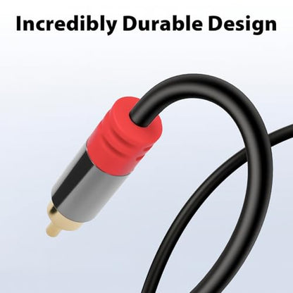 Cyberguys! 3.5mm to RCA Audio Cable, Aux to RCA Cable, 6ft | Cable with Gold-Plated Connectors, Durable PVC Jacket – Aux Adapter for Phone, Laptop, Mixer, Speaker, Car Stereo, Home - size: 6.6ft