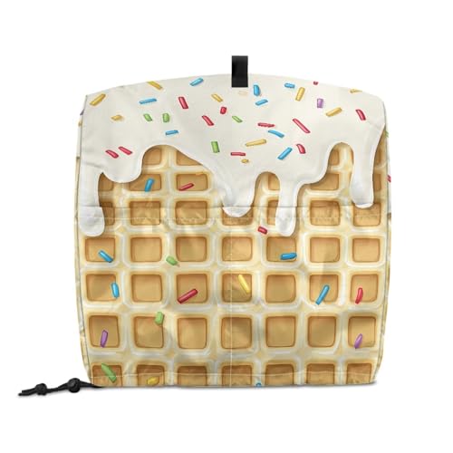 Stand Mixer Dust Cover with Top Handle, Stand Mixer Organizer Bags with Front Pockets Dust-Proof Stand Blender Cover Kitchen Attachments Ice Cream - color: Ice Cream, size: S