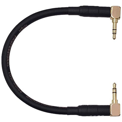 CNCESS Short Audiophile Audio Cable 3.5mm TRS, 6 Inches | Right Angle Male To Male