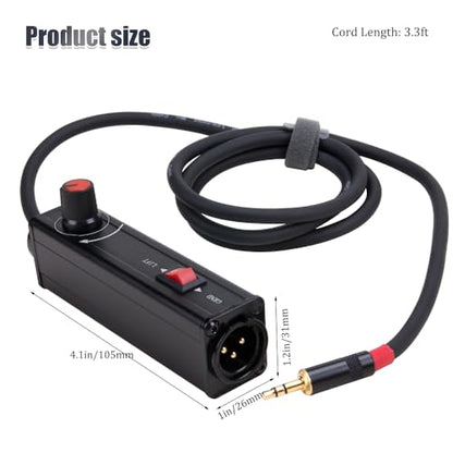 AUX to XLR Isolation Box for Laptops Computer to Audio Solution | with Volume Controller,1M Cable,Ground Loop Noise Filter 3.5mm,Signal Uonversion Unbalanced 3.5mm TRS to Balanced 3pin XLR