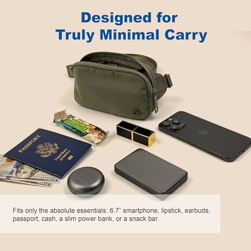 Pander Mini Belt Bag – Ultra Compact, Fits 6.7” Phone, Lipstick, Earbuds, Essentials, Small Crossbody Waist Purse, Grey Sage - color: Grey Sage