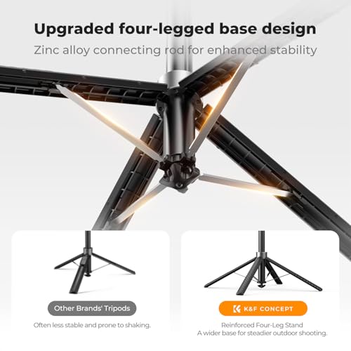 K&F CONCEPT 69" Auto Open Selfie Stick with 4 Legs & Stabilizing Handle | Phone Tripod, 360° Rotation Cell Phone Tripod Stand with Remote Control, Compatible with iPhone Osmo Pocket 4/3, A702