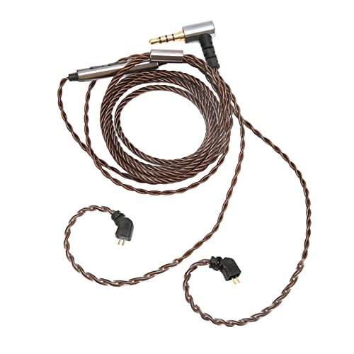 2 Pin 0.78mm Detachable Earphone Cable with Microphone, OFC Core Upgrade Right Angle Plug Replacement Cable for TFZ TRN AS10 AS06 ZST ZS3 Headphones