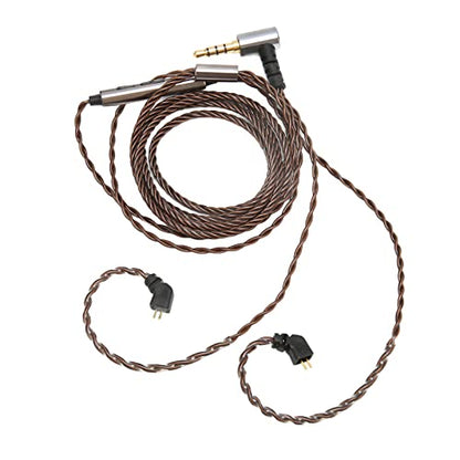2 Pin 0.78mm Detachable Earphone Cable with Microphone, OFC Core Upgrade Right Angle Plug Replacement Cable for TFZ TRN AS10 AS06 ZST ZS3 Headphones