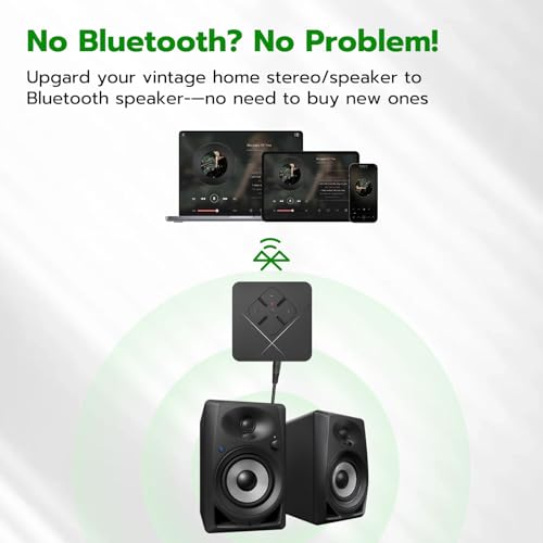 2026 Bluetooth 6.0 Receiver for Home Stereo with 3.5mm/RCA, Bluetooth Adapter for Stereo Receiver, Amplifier, Speaker, HiFi - color: Black