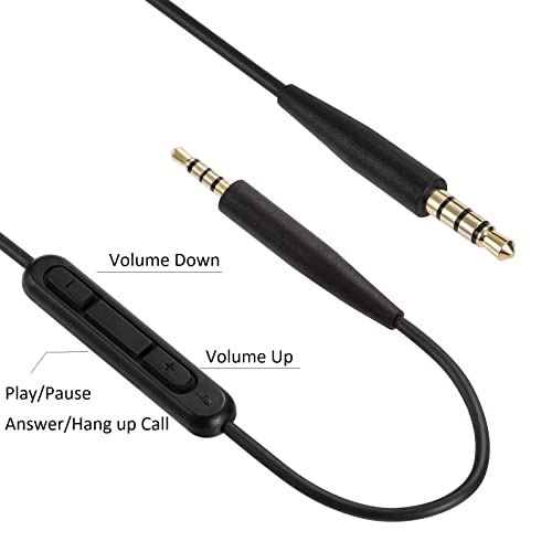 Replacement Audio Cable Cord, Aux Wire 3.5mm to 2.5mm for Bose 700 QuietComfort QC45 QC35II QC35 QC25 OE2 Soundtrue Headphones with in line Mic Volume Control - style: With mic