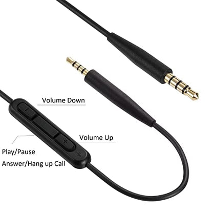 Replacement Audio Cable Cord, Aux Wire 3.5mm to 2.5mm for Bose 700 QuietComfort QC45 QC35II QC35 QC25 OE2 Soundtrue Headphones with in line Mic Volume Control - style: With mic
