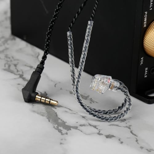 KZ ZS10 Pro IEM Cable, 1.2 Meter Long in Ear Monitor Cable, CCZ C01 4N OFC Upgraded Earbuds Cord for ZSN PRO, Castor, EDX PRO, ZS12 PRO X, ZS10 PROX, ZAR,ZAS, CCA CRA(1.2m, QDC-Pins Without Mic,Black) - size: 1.2m, style: QDCpins-Without Mic
