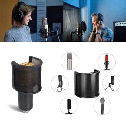 Micrphone Popping Filter Microphone Popping Protective Covers Double Layer Windshield Windscreen For Studio Po