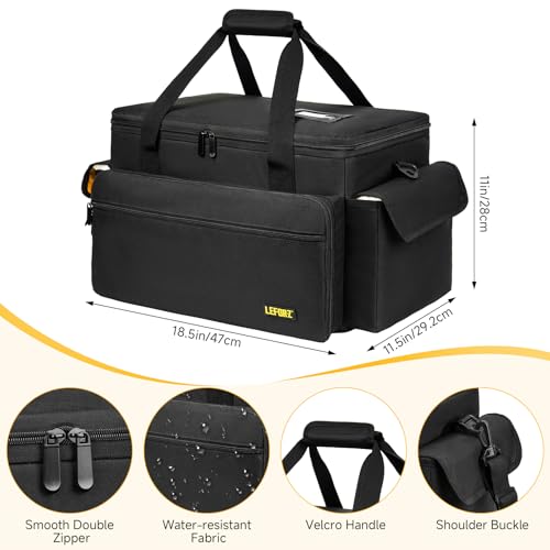 DJ Equipment Bag with 5 Detachable Dividers,DJ Cable File Bag with Laptop and Microphone Slots,Travel Dj Gig Organizer Bags for DJ Gear,Musicians, Professional and Dj Accessories( 18.5"×11.5"×11") - size: S( 18.5"×11.5"×11")