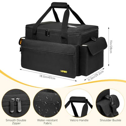 DJ Equipment Bag with 5 Detachable Dividers,DJ Cable File Bag with Laptop and Microphone Slots,Travel Dj Gig Organizer Bags for DJ Gear,Musicians, Professional and Dj Accessories( 18.5"×11.5"×11") - size: S( 18.5"×11.5"×11")