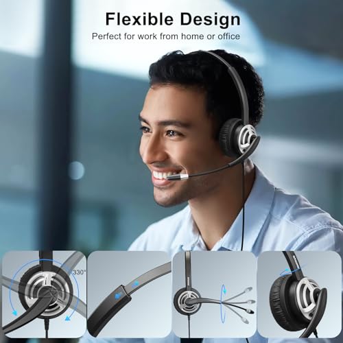 Single Side USB Computer Headset with Noise-Cancelling Mic for PC, Laptop, 1 Ear Office Call Center USB-A Headphone with In-Line Control for Dragon Dictation, Skype, Teams, Zoom Conference Call - color: S-805SUC
