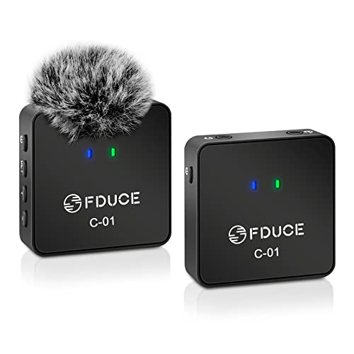UHF Wireless Lavalier Microphone System for Phone & Camera, Mini Portable Clip On Condenser Microphone, Lapel Microphone Wireless for YouTube, Podcast, Interview, Streaming, ASMR Recording