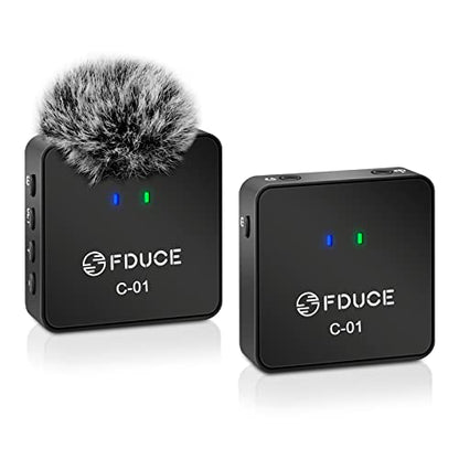 UHF Wireless Lavalier Microphone System for Phone & Camera, Mini Portable Clip On Condenser Microphone, Lapel Microphone Wireless for YouTube, Podcast, Interview, Streaming, ASMR Recording
