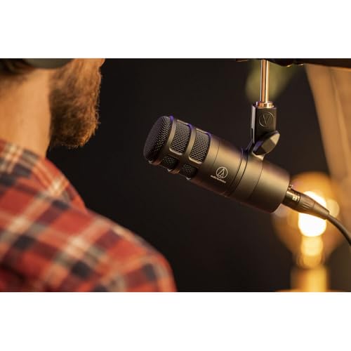 Audio-Technica AT2040 Hypercardioid Dynamic Podcast Microphone Bundled with 20ft XLR Cable + Microphone Arm (3 Items)