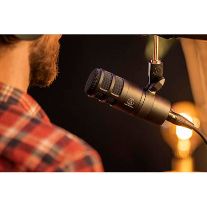 Audio-Technica AT2040 Hypercardioid Dynamic Podcast Microphone Bundled with 20ft XLR Cable + Microphone Arm (3 Items)