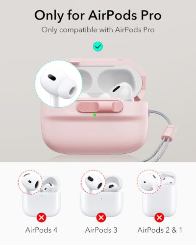 ESR for AirPods Pro 2 Case (2023/2022/2019), Compatible with MagSafe, Pink | Compatible with Airpods Pro (USB-C/Lightning Cable), Magnetic Lid, Full Drop Protection Cover with Lanyard - color: Pink, size: Airpods Pro 2&1 Case