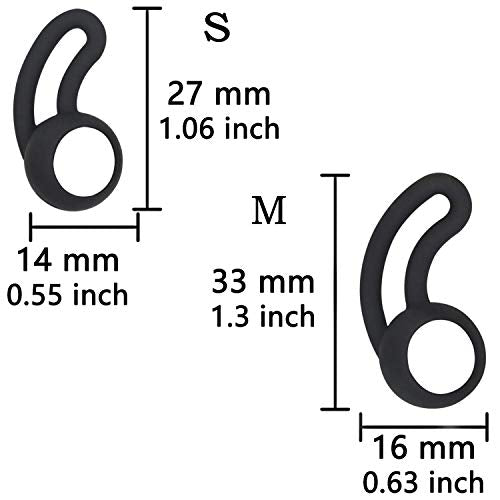Zotech Replacement Earpads Eartips Earbuds Ear Hooks for Beats Flex Urbeats BeatsX Beats Tour. Soft Wing Tips 2 Size 2 Pairs & Ear Tips 4 Size 4 Pairs (Black)