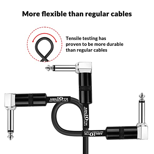 36 Inch Guitar Patch Cable 3 FT 95 CM Straight to Angled 2Pack | Performance Guitar Effect Pedal Cables Standards size Nickel Plated Plug - color: Straight-Angled, size: 36in-2Pack