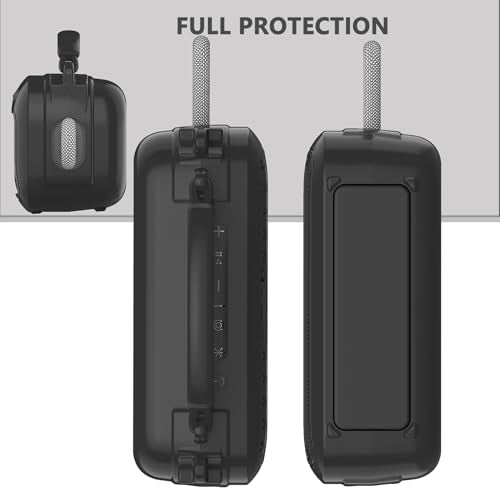 Silicone Cover Case for Bose SoundLink Plus Bluetooth Speaker | Soft Silicone Protective Case with Carrying Handle and Shoulder Strap, Shockproof and Anti-Scratch Cover (Black) - color: Black
