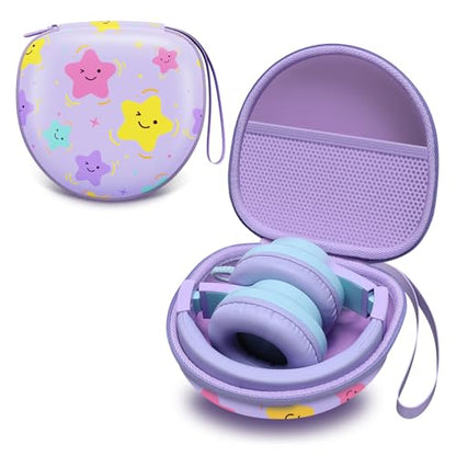 Kids Headphones Case for Folding Headphone, Star Purple(Case Only) | Compatible with iClever BTH12/HS19/BTH26/JoySpark-T5/Candy Bila BH03/EarFun/IMYB/MIDOLA MD-B01/noot Products Kids Headphones - color: Star Purple