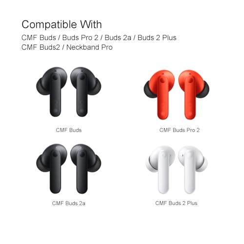 Klowcok Replacement Foam Ear Tips for Nothing CMF Buds/Buds Pro 2/Buds 2a | Earbuds Tips, Comfort Fit, 3 Pairs, S/M/L, Black