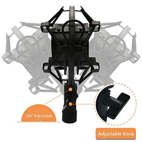 Microphone Shock Mount Mic Holder, Anti-Vibration Suspension Shock Mount Mic Holder Clip for 43mm-47mm Diameter Condenser Microphone