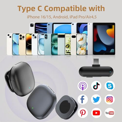 Wireless Lavalier Microphones for iPhone 17 with AI Noise Filter