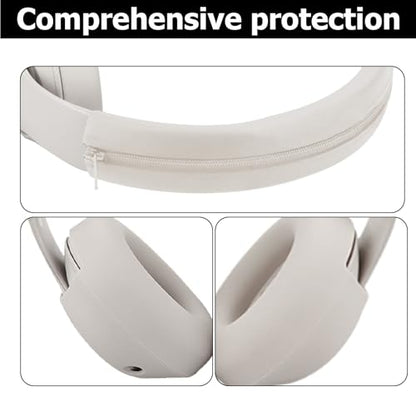 Studio Pro Silicone 2-in-1 Sweat Case Cover Set with Anti-Scratch Ear Pad Covers & Zipper Headband Cover – Compatible with Beats Studio Pro Wireless Headphones（Off White） - color: Off White 2-in-1