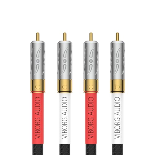 Viborg Audiophile Hi-Fi RCA Cable 6.6FT/2M 5N OFC Dual RCA Male to Male Security Lock Signal Cable for Home Theatre, CD, DVD, Amplifier, Subwoofer (09G801) - size: 6.6 ft, style: 09G801