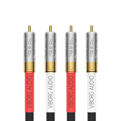 Viborg Audiophile Hi-Fi RCA Cable 6.6FT/2M 5N OFC Dual RCA Male to Male Security Lock Signal Cable for Home Theatre, CD, DVD, Amplifier, Subwoofer (09G801) - size: 6.6 ft, style: 09G801