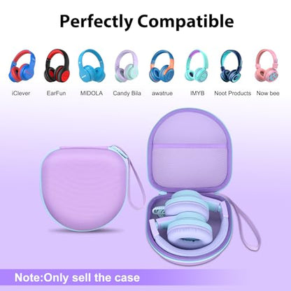 Kid Headphones Case for iClever/Candy Bila Headphone,Purple+Green,Case Only | for iClever BTH12 HS19 BTH20 BTH22 BTH26/Candy Bila/Acer/JBL/MIDOLA/JoySpark/JLab/ADOOPE/Spiderman/EarFun/ Etc Kids Headphone - color: Purple+Green Edge