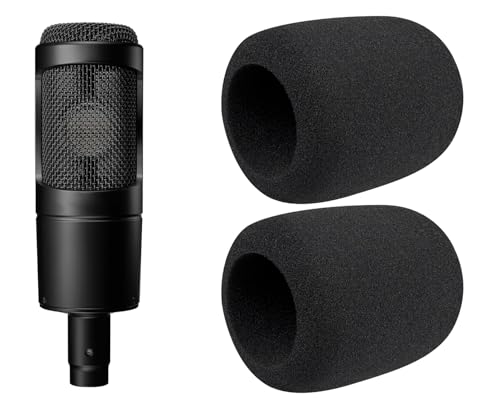 SOULWIT 2Pcs Pop Filter for ATH AT2035 - Black | Windscreen for Audio-Technica ATH AT2035 Cardioid Condenser Microphone