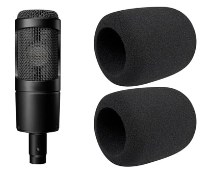 SOULWIT 2Pcs Pop Filter for ATH AT2035 - Black | Windscreen for Audio-Technica ATH AT2035 Cardioid Condenser Microphone