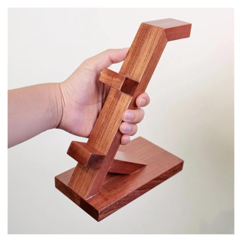 Solid Wood Headset Stand with Gaming Controller Holder, Desktop Gaming Accessory
