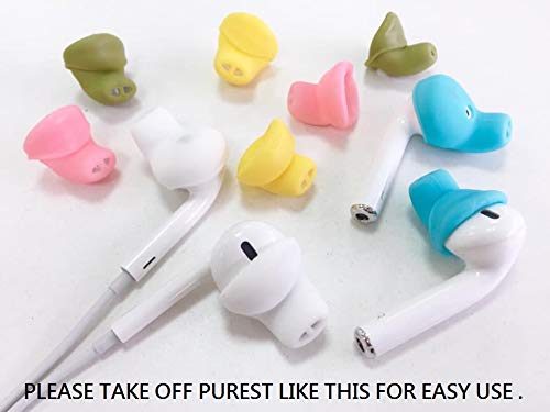ACOUS Design Purest Earbuds Covers Anti-Slip Sport Tips Covers Compatible with Apple AirPods1&2 and EarPods (Strong Lemon) - color: Strong Lemon