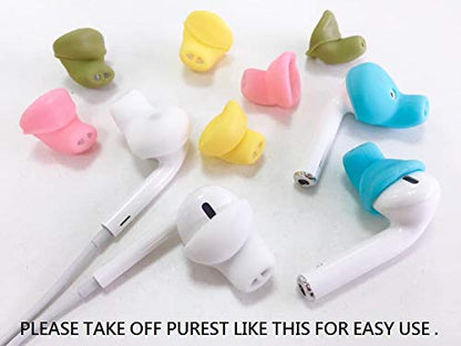 ACOUS Design Purest Earbuds Covers Anti-Slip Sport Tips Covers Compatible with Apple AirPods1&2 and EarPods (Strong Lemon) - color: Strong Lemon