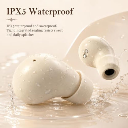 Xmenha Low Profile Invisible Earbuds Mini Wireless Bluetooth with Premium Sound Quality and One-Step Auto Pairing Micro Tiny Small Discreet Earbuds for Small Ear Canals Invisible Ear Buds Mini - color: Nude