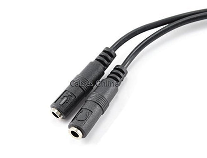 CablesOnline 3.5mm TRRS 4-Position Male to Dual 3-Position 3.5mm TRS Female Headset Splitter Adapter (IP-AY02C)