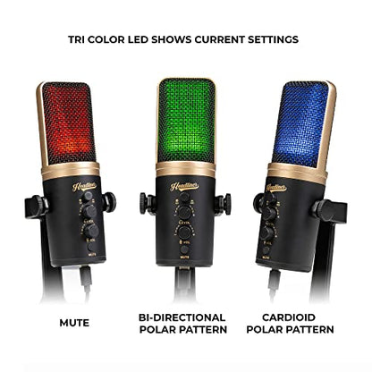 Headliner Roxy Stereo USB mic with Dual Condenser Capsules for Mac, PC, iOS, Android, Gaming, Recording, Streaming and Podcasting - style: Roxy Stereo USB mic