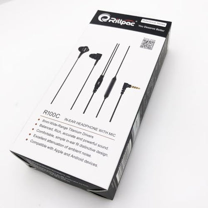 R100C Titanium Dynamic Driver Noise Isolating in-Ear Headphones Reference Series Earphones