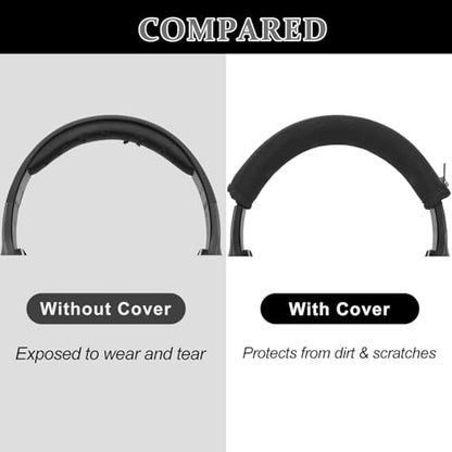 Aiivioll 2-in-1 WH-XB910N Replacement Earpads/Silicone Headband Pad for Sony WH-XB910N Headphones, Protein Leather Cushions with Memory Foam, Silicone Zipper Headband Protector Cover (Black) - color: Black-with headband cover